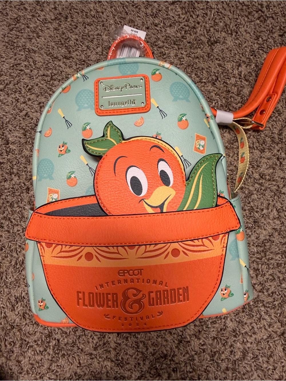 Loungefly Mint and Bright Orange Citrus Mini Backpack for Kids - Picture 3 of 3